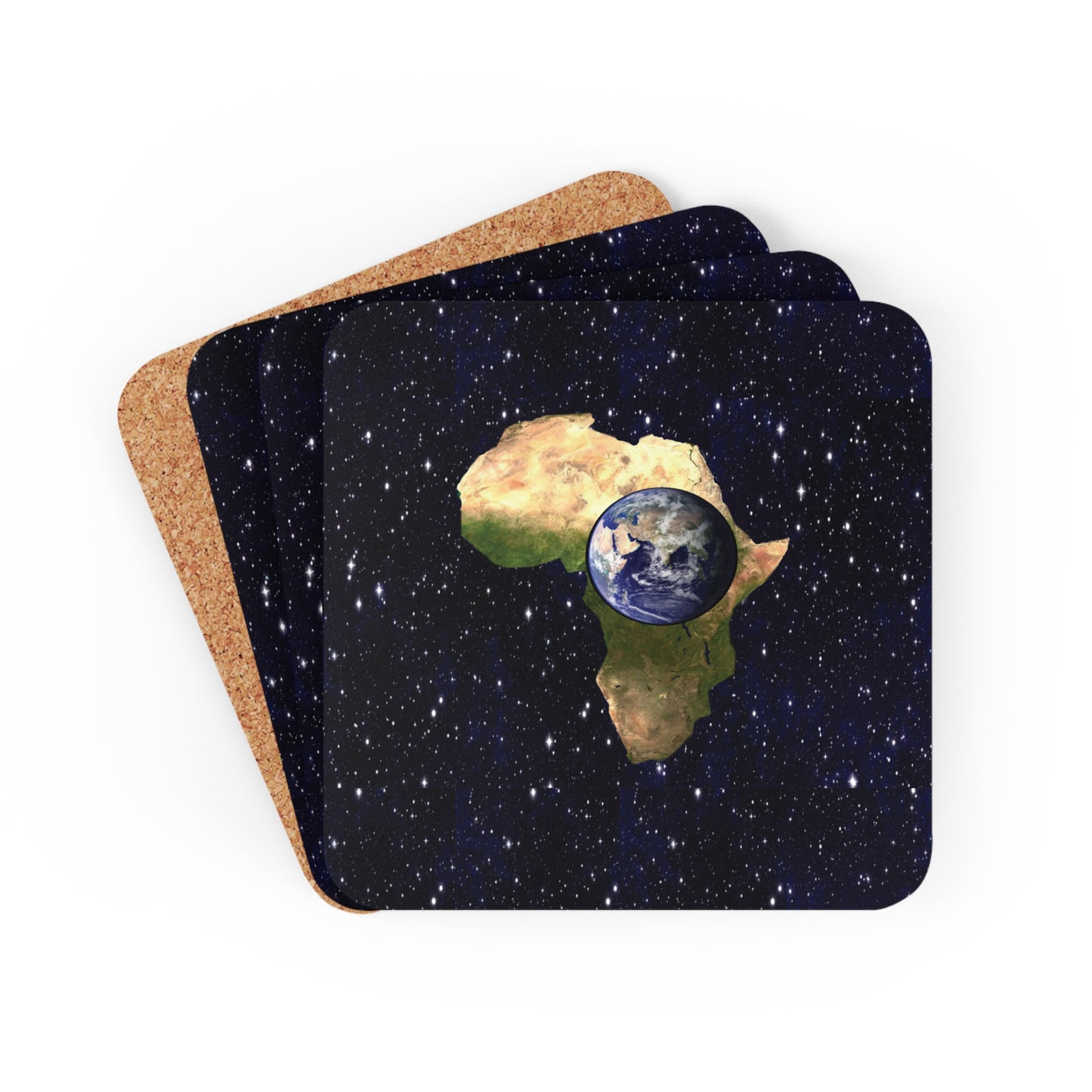 Earth In Africa Corkwood Coaster Set