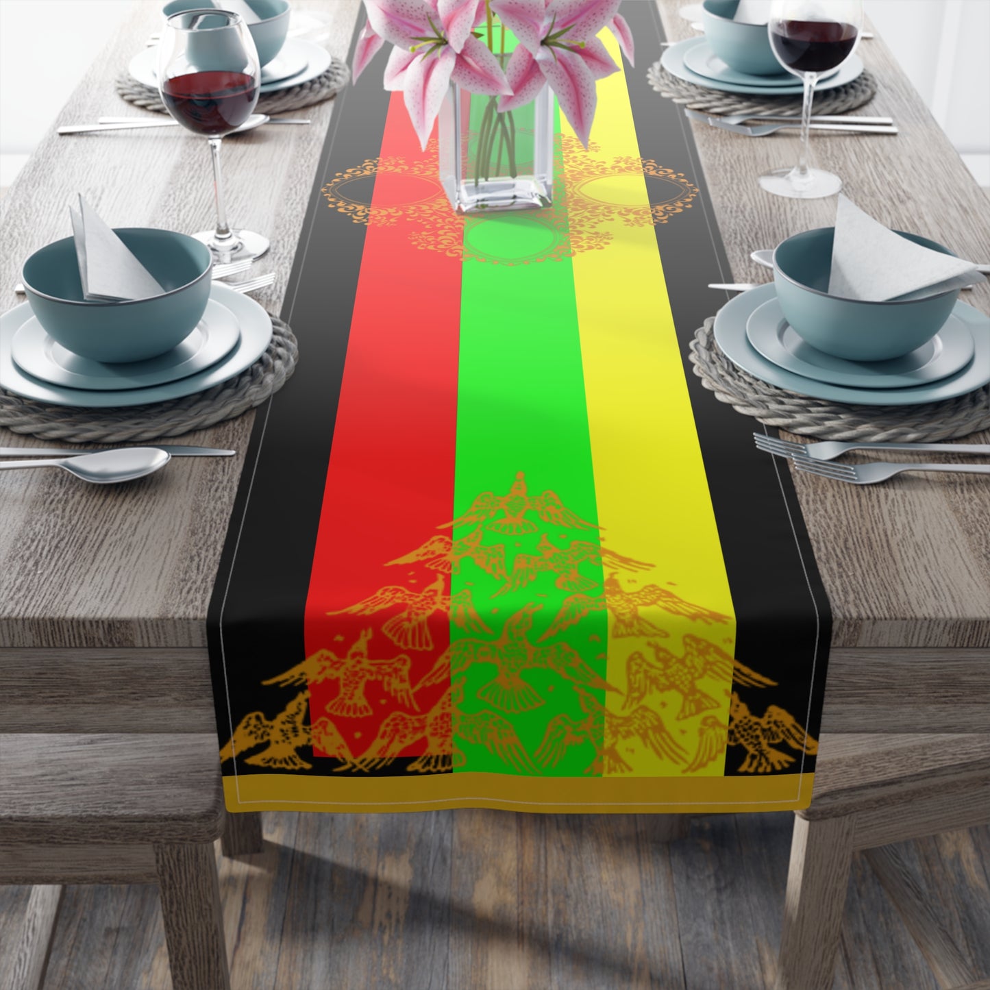 African Knight Table Runner (Cotton, Poly)