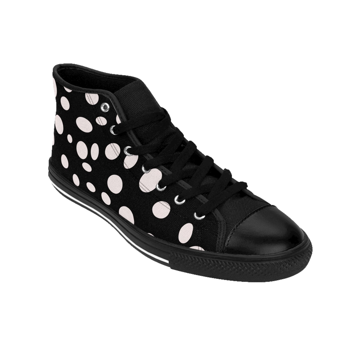 White Dots on Black Women's Classic Sneakers