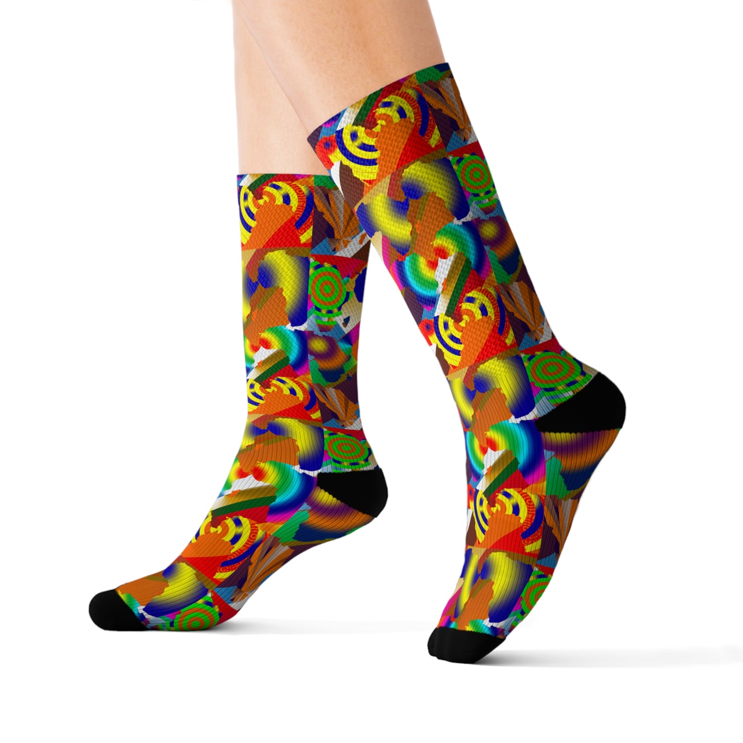 9 Africas  Collage  Sublimation Socks