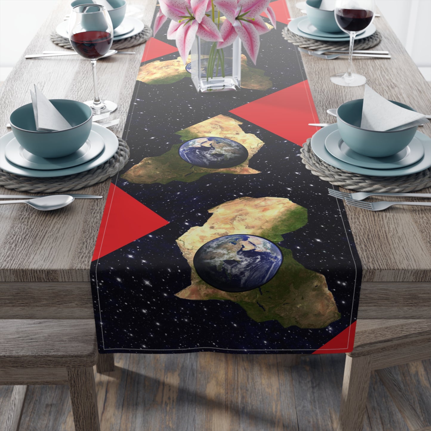 Earth In Africa Table Runner (Cotton, Poly)