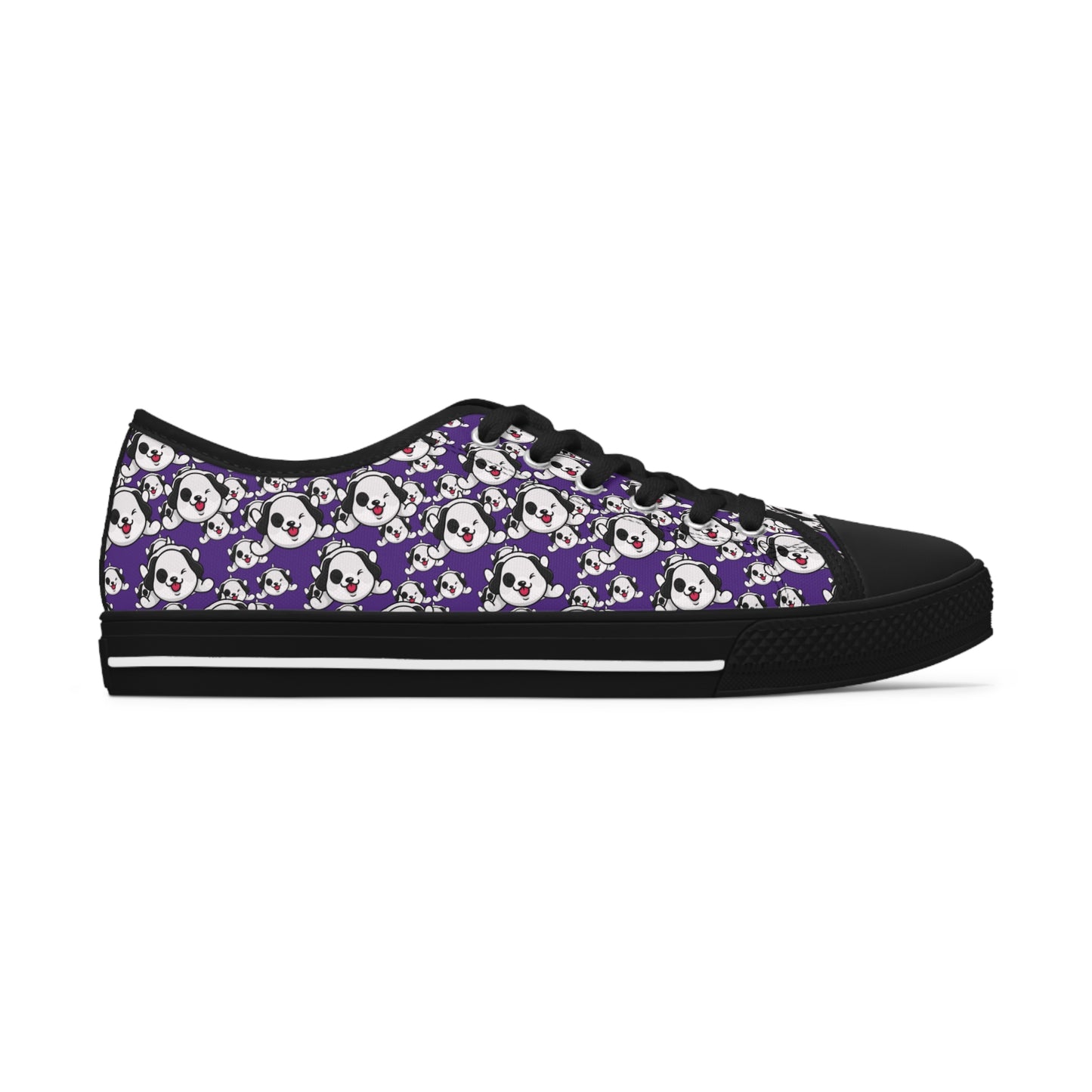 Dog on Purple Women's Low Top Sneakers