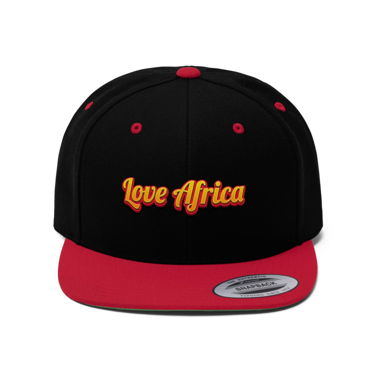 Love Africa (EMBROIDERED)  Unisex Flat Bill Hat