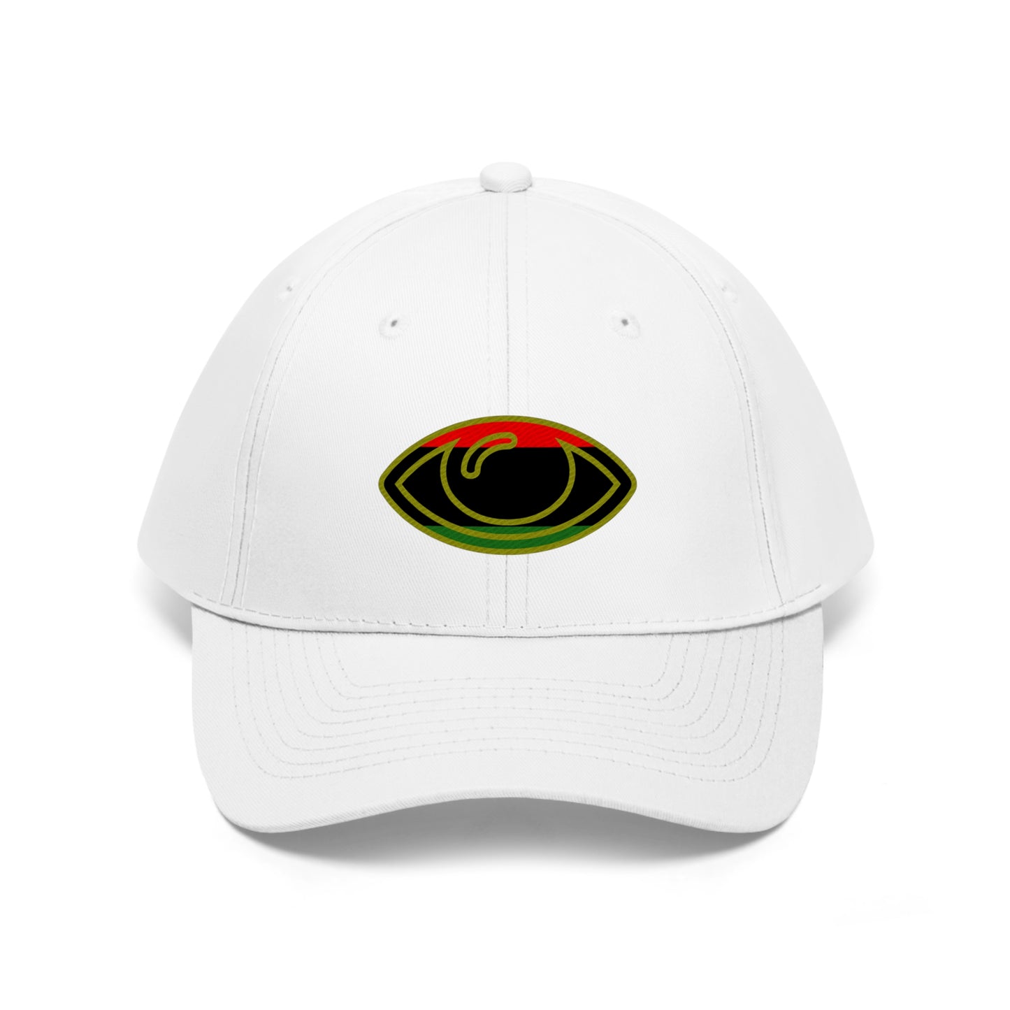 Pan African Flag Eye   (EMBROIDERED )  Unisex Twill Hat