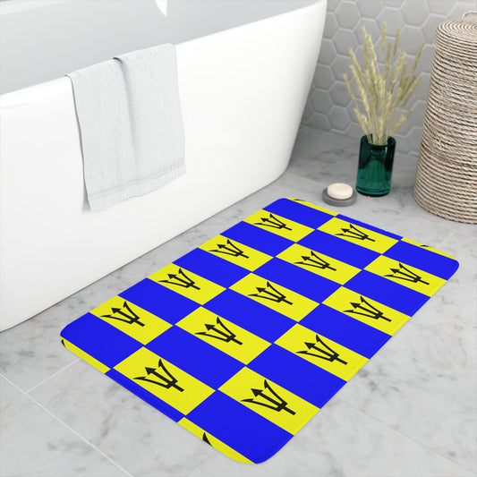 Barbados Flag Memory Foam Bath Mat