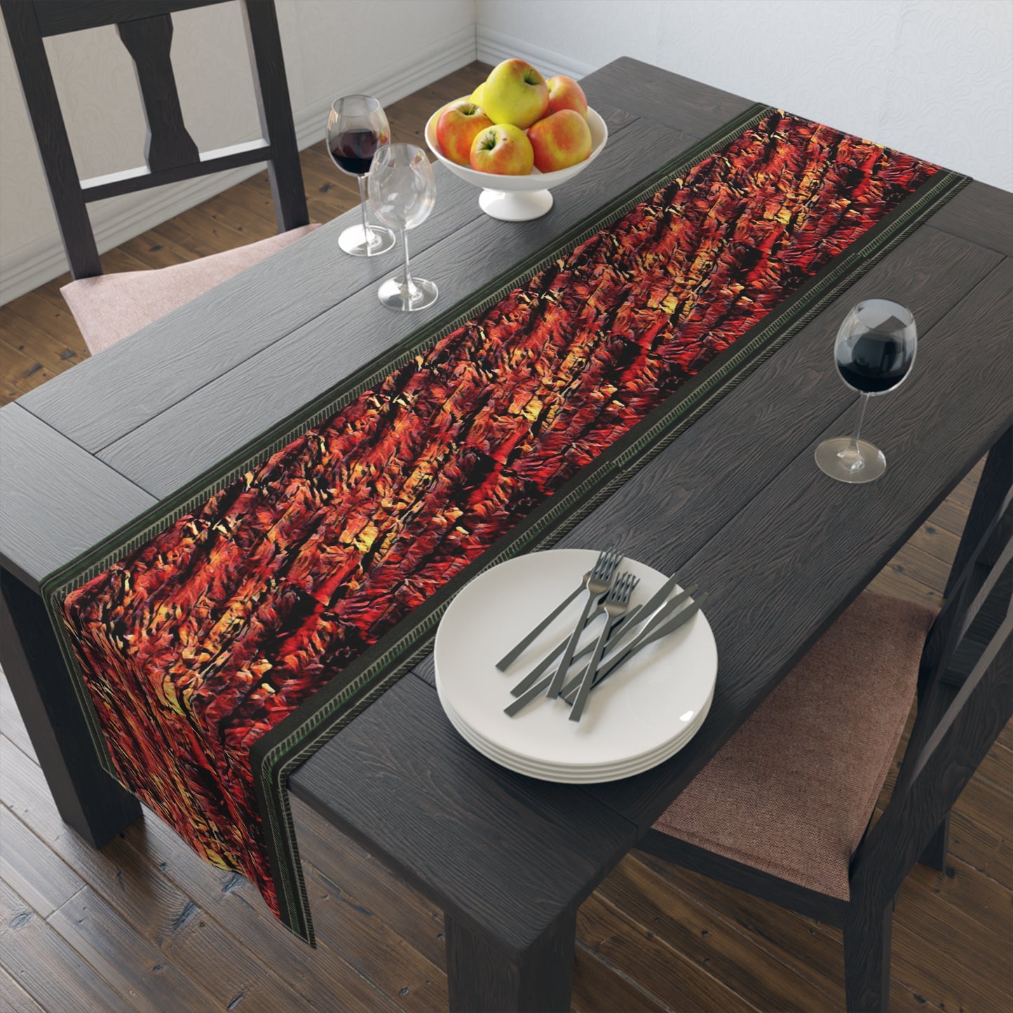 Red Wood Table Runner (Cotton, Poly)