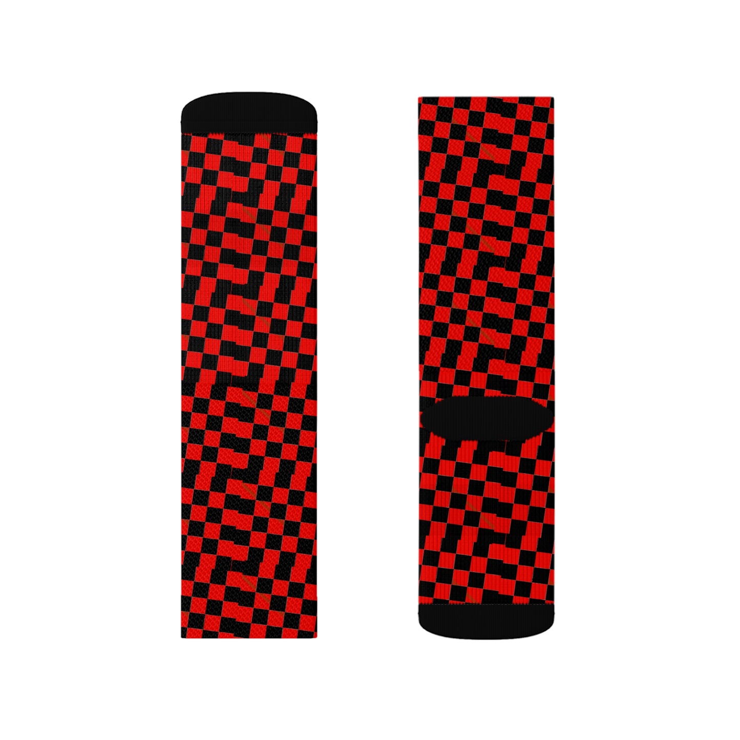 Red and Black Checkered Background  Sublimation Socks