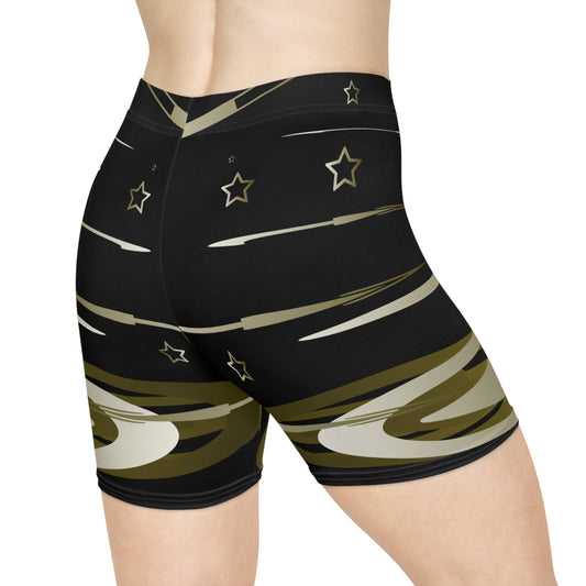 Gold Stars Women's Biker Shorts (AOP)