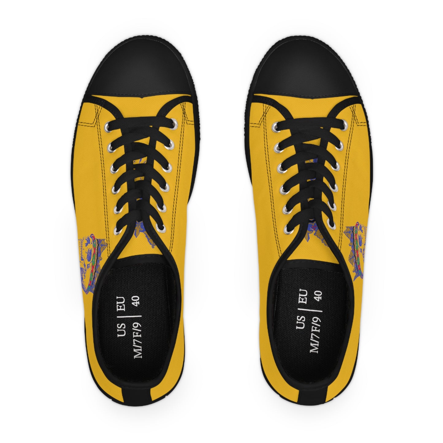 Queen Skull on Mustard    Women's Low Top Sneakers