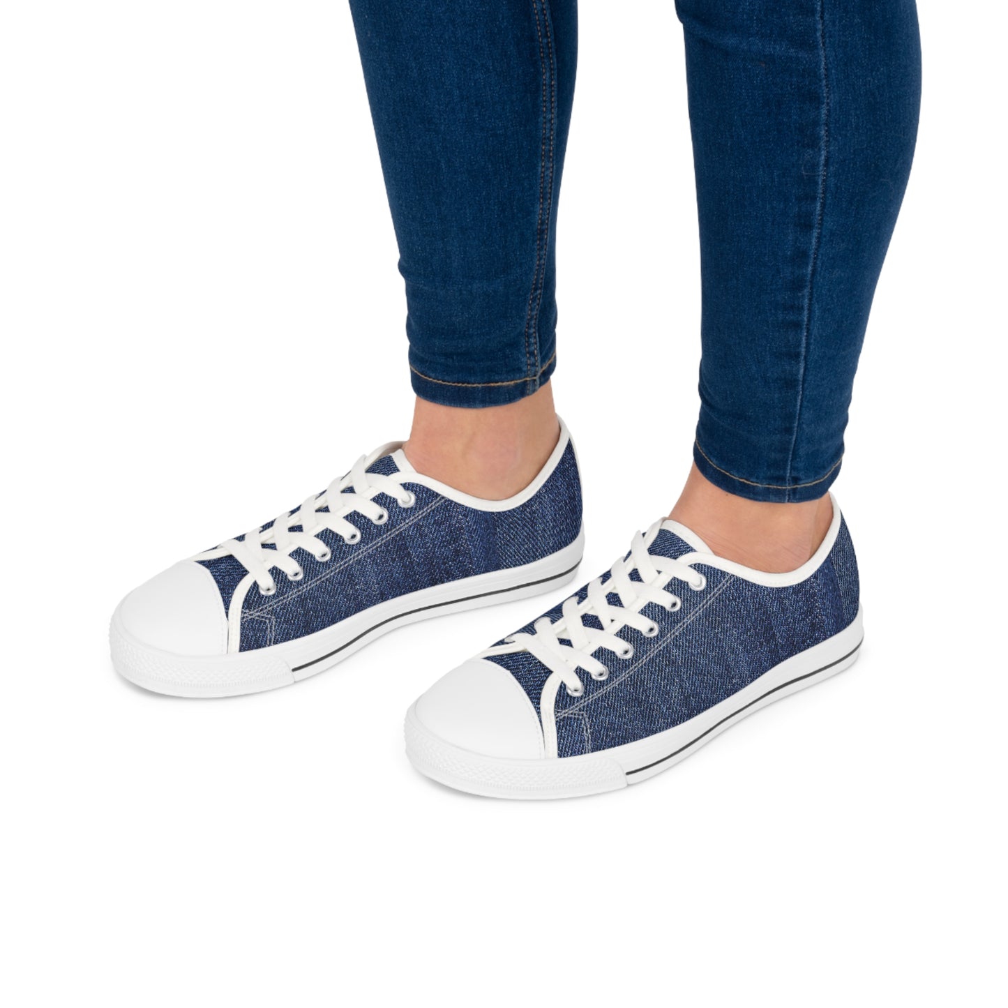 Blue Denim Style Women's Low Top Sneakers