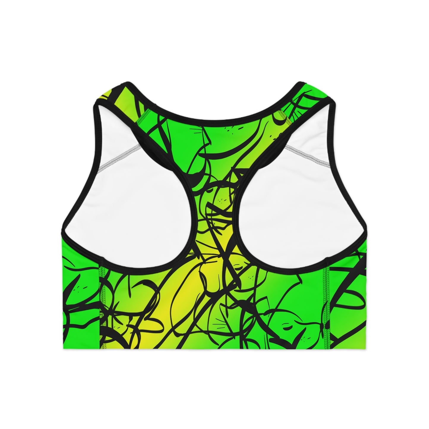 Dog and Cat on Green Sports Bra (AOP)