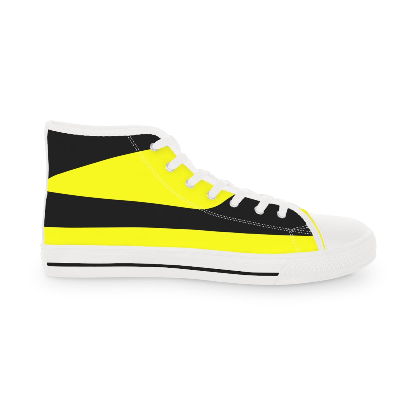 Yellow On Black Men's High Top Sneakers