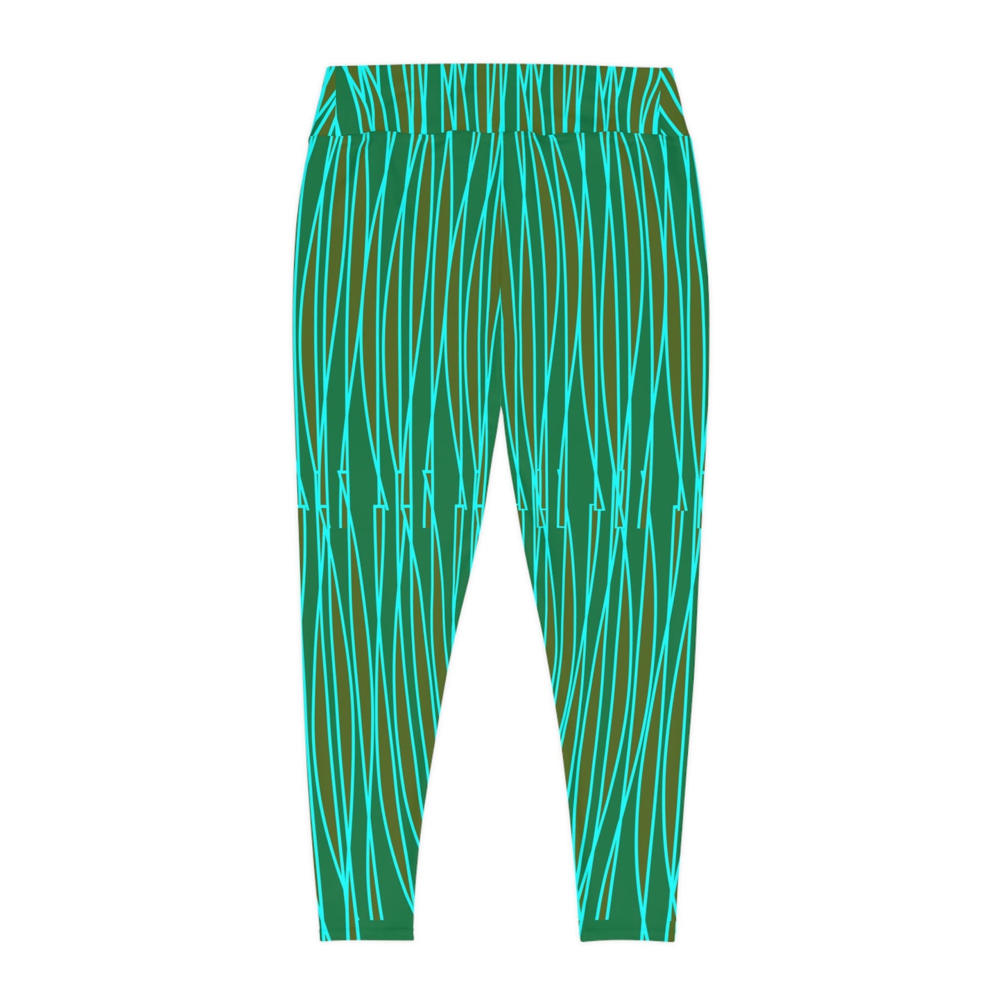 Light Ribbons [Green] Plus Size Leggings