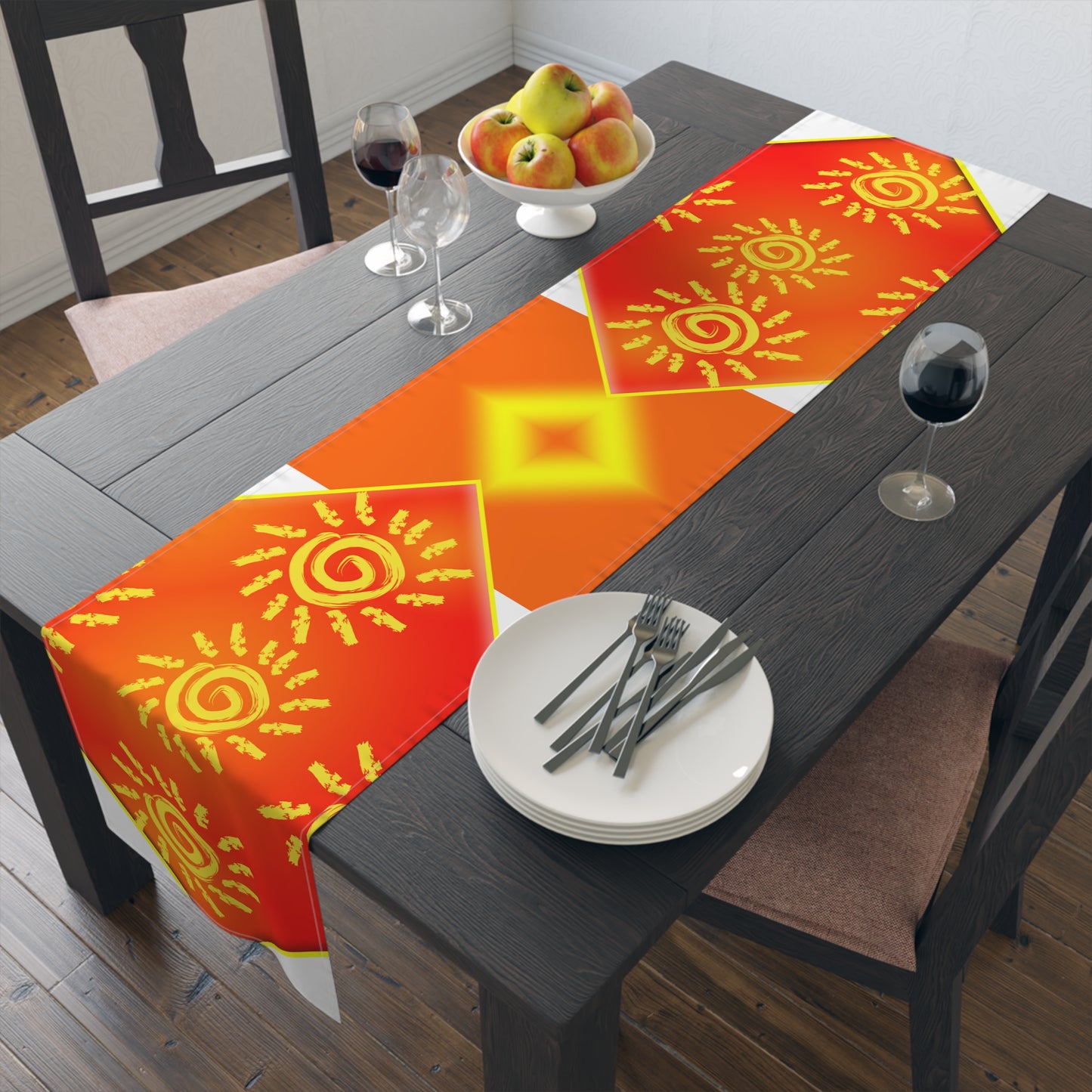 Sun Shine [White] Table Runner (Cotton, Poly)