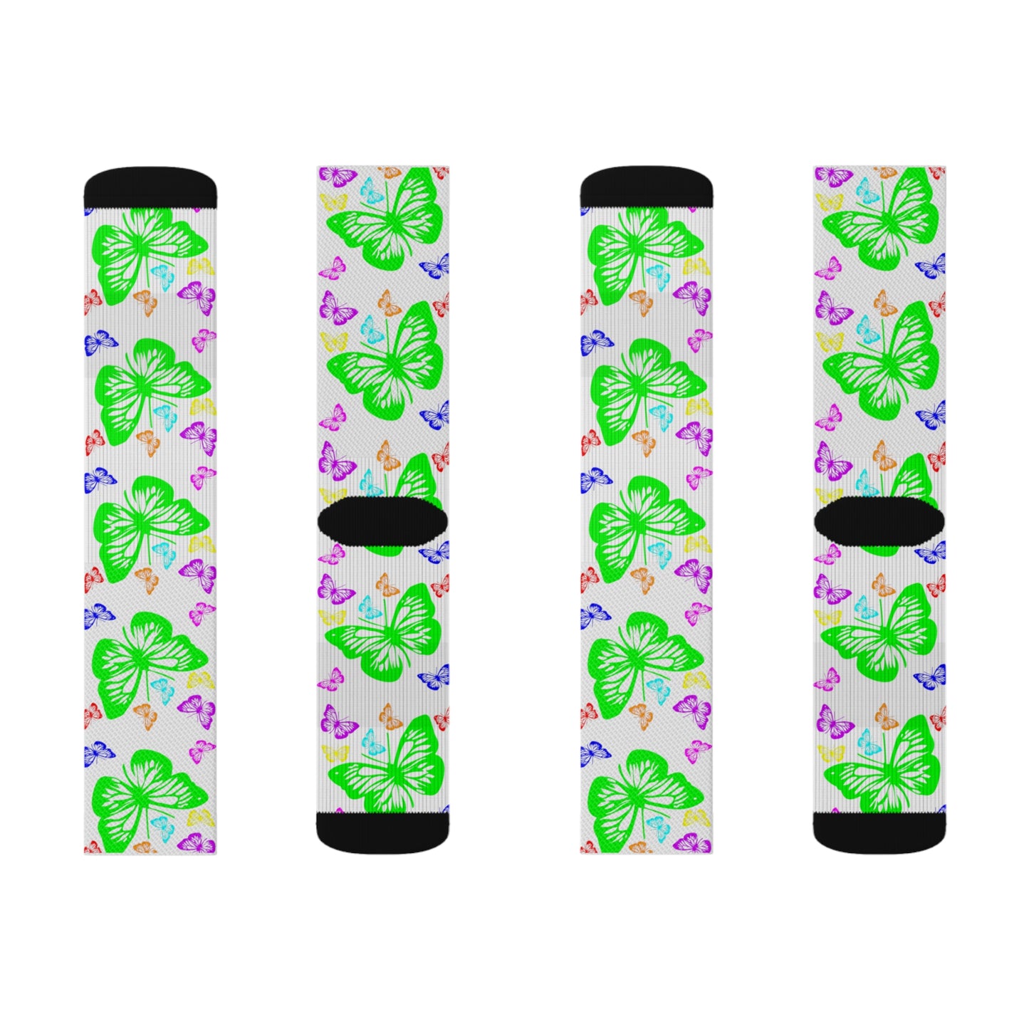 Butterfly [White] Tubed Socks