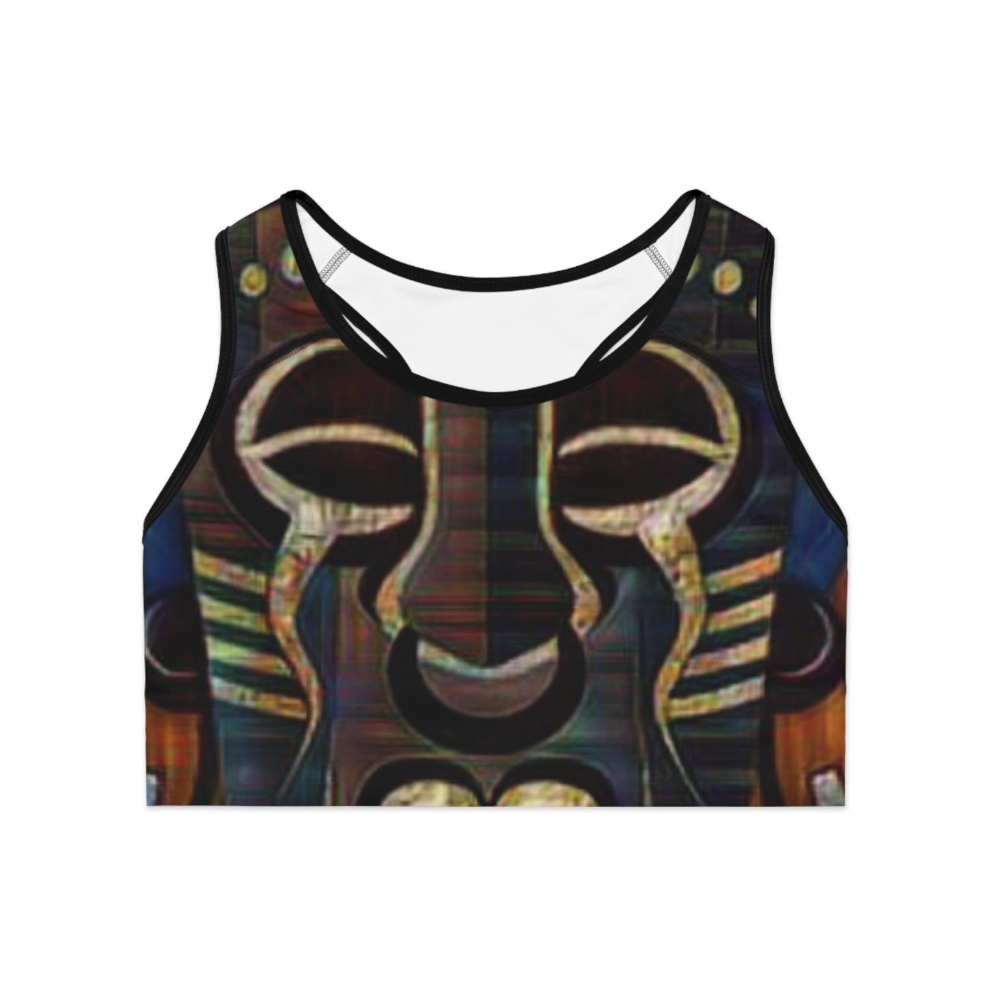 Tribal African Mask (Link) Sports Bra (AOP)