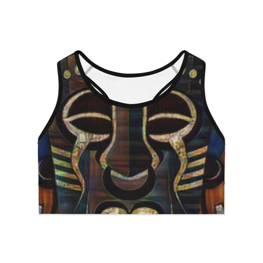 Tribal African Mask (Link) Sports Bra (AOP)