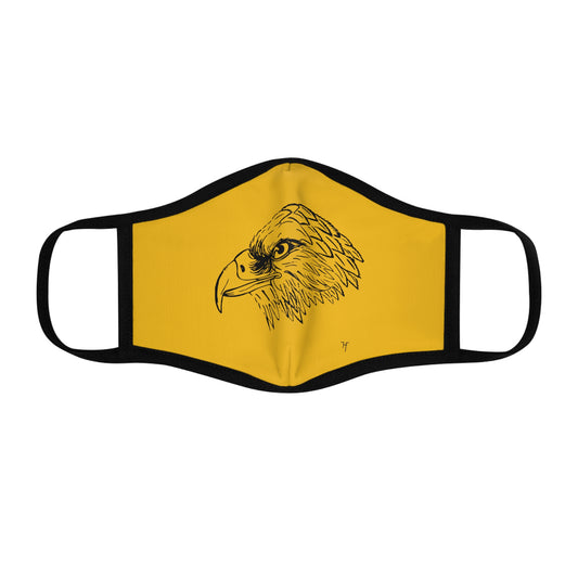 Bird On Gold Fitted Polyester Face Mask