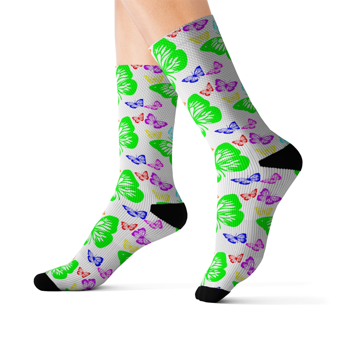 Butterfly [White] Tubed Socks