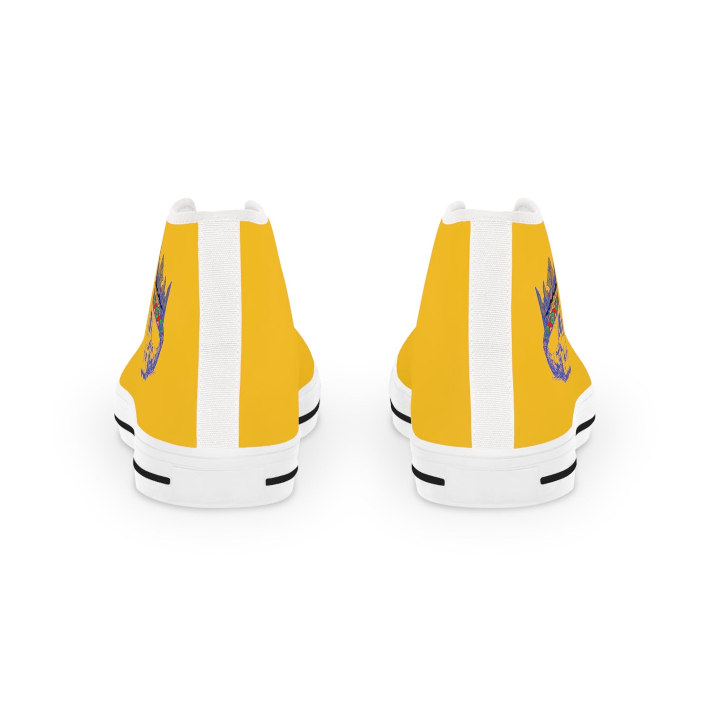 KING  SKULL On Mustard Men's High Top Sneakers