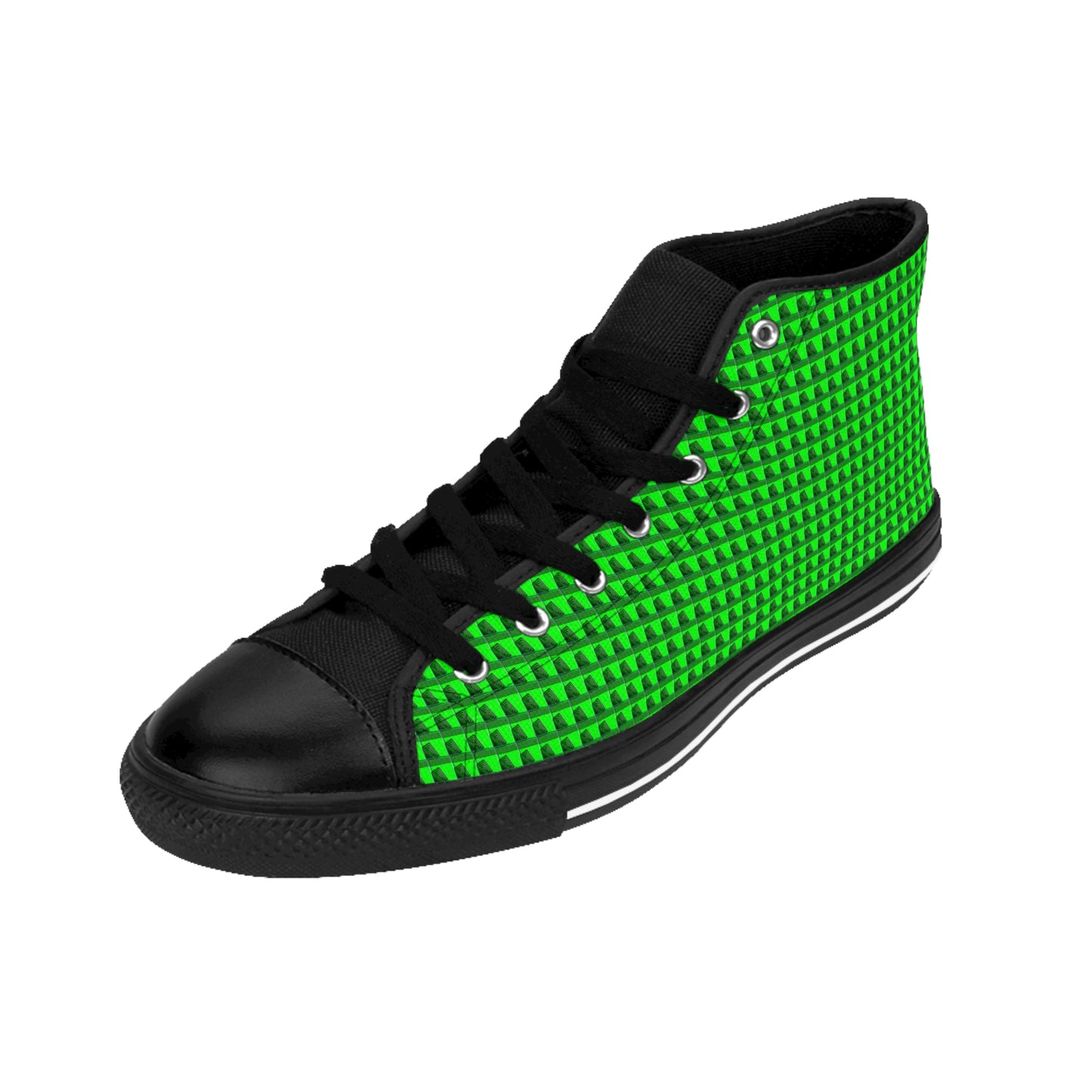 Black Chrome On Green Strain Women's Classic Sneakers