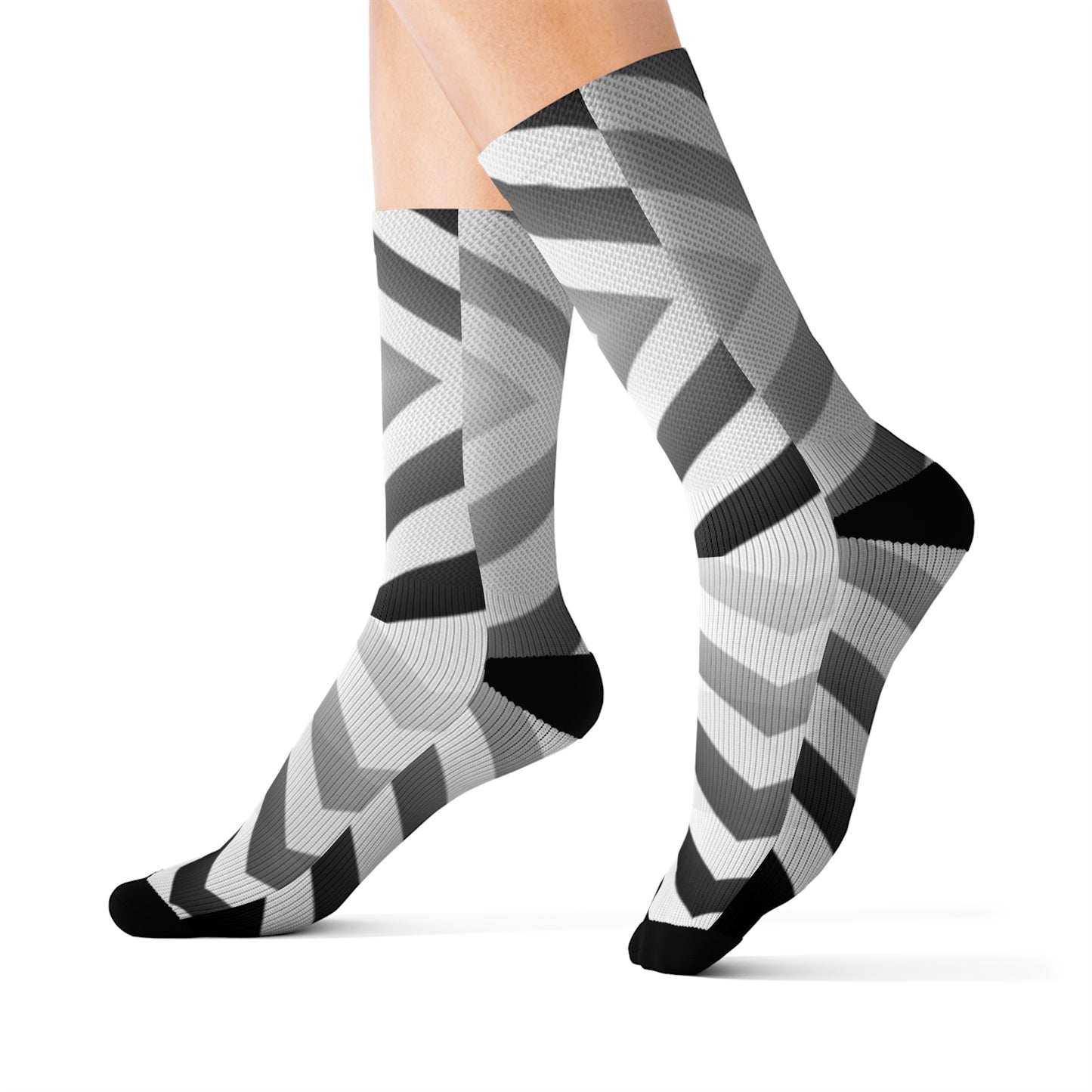 B & W Arrow Down       Sublimation Socks