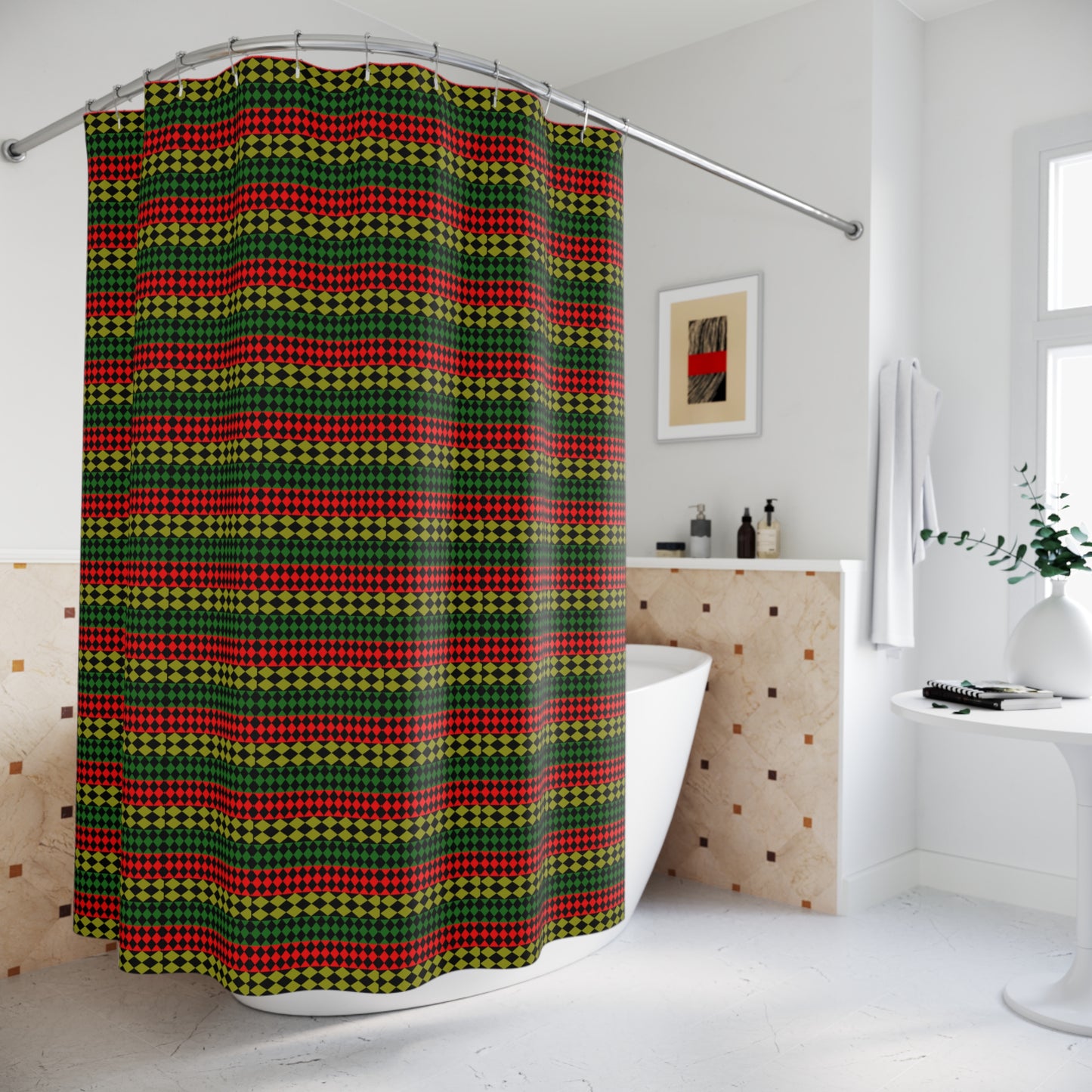 Pan African FLAG Polyester Shower Curtain