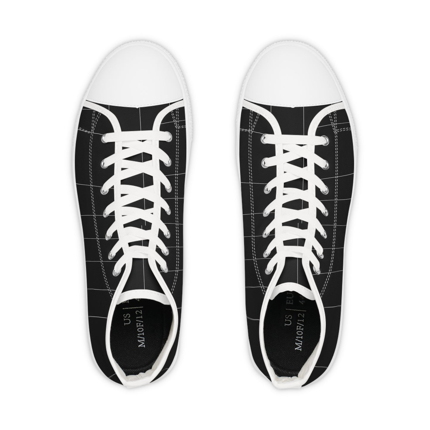 Black Pin Striped Men's High Top Sneakers