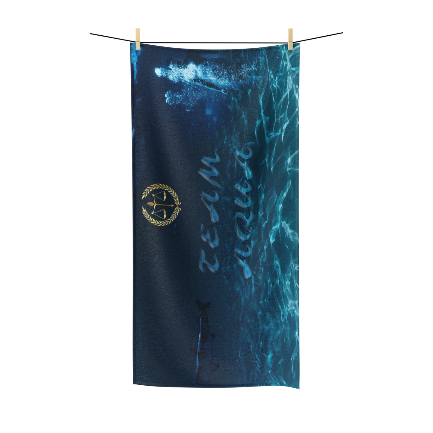 Team Aqua Poly Cotton Towel