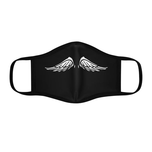 Wings On Black Fitted Polyester Face Mask