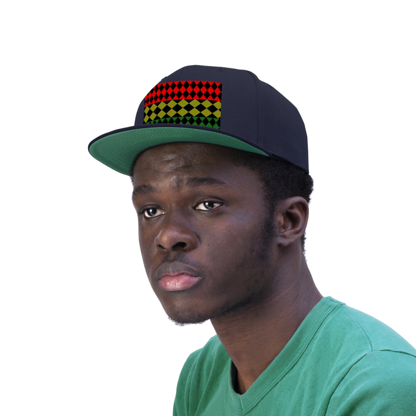 Pan African Flag (Optical) (EMBROIDERED)  Unisex Flat Bill Hat