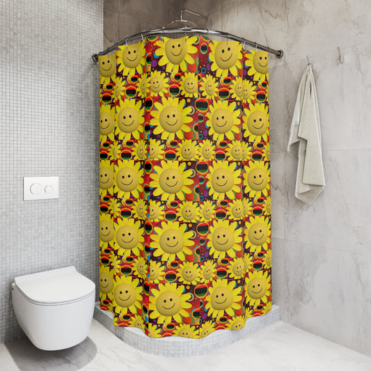 Smiling Sun Polyester Shower Curtain