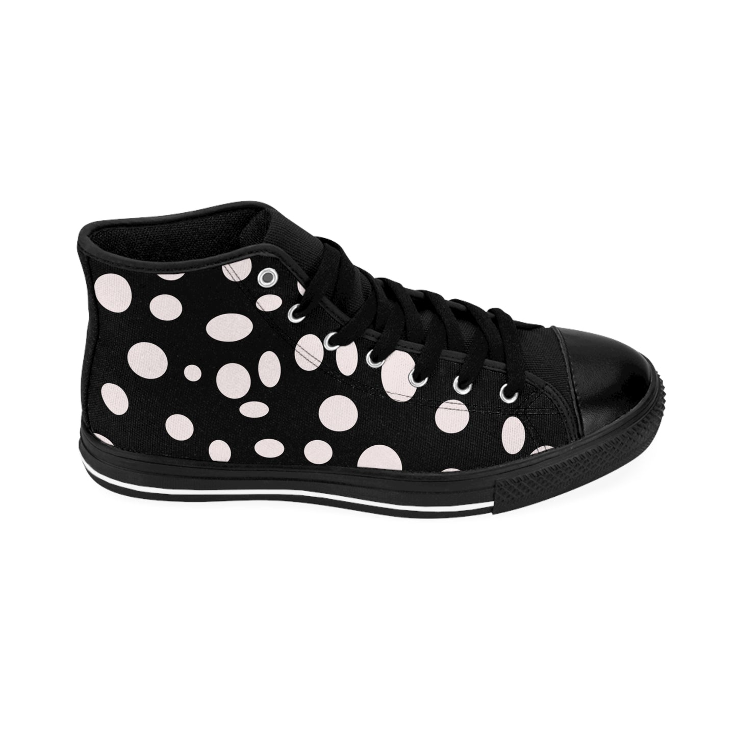 White Dots on Black Women's Classic Sneakers