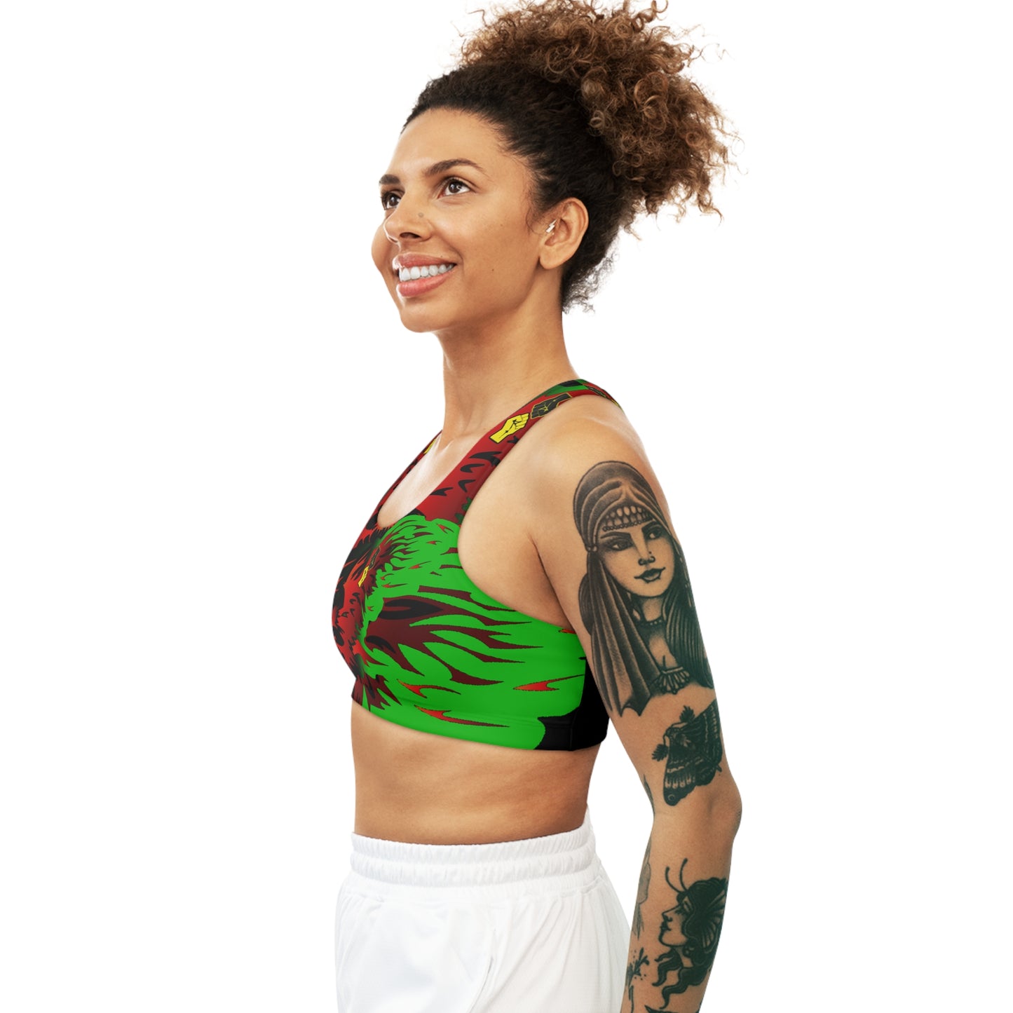 Afro Fire Bird Seamless Sports Bra (AOP)