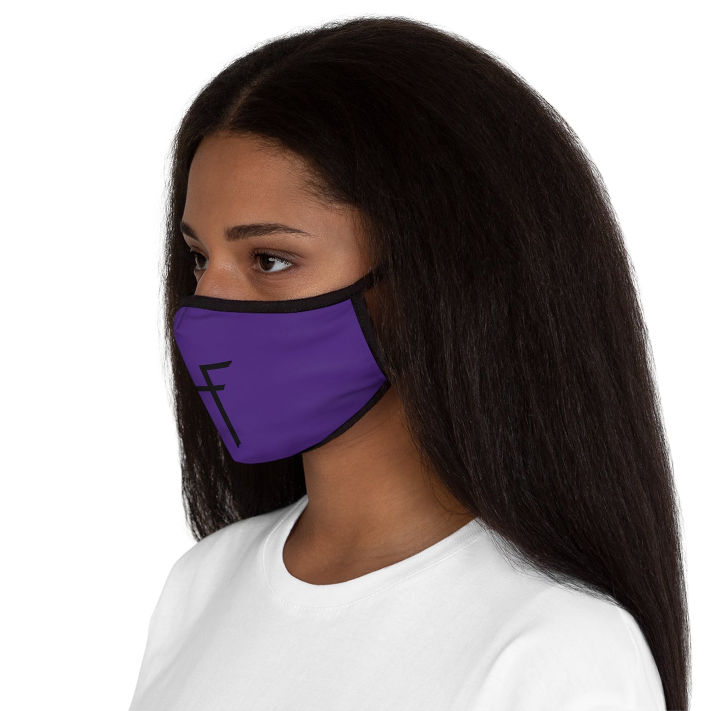 T F H on Purple  Fitted Polyester Face Mask