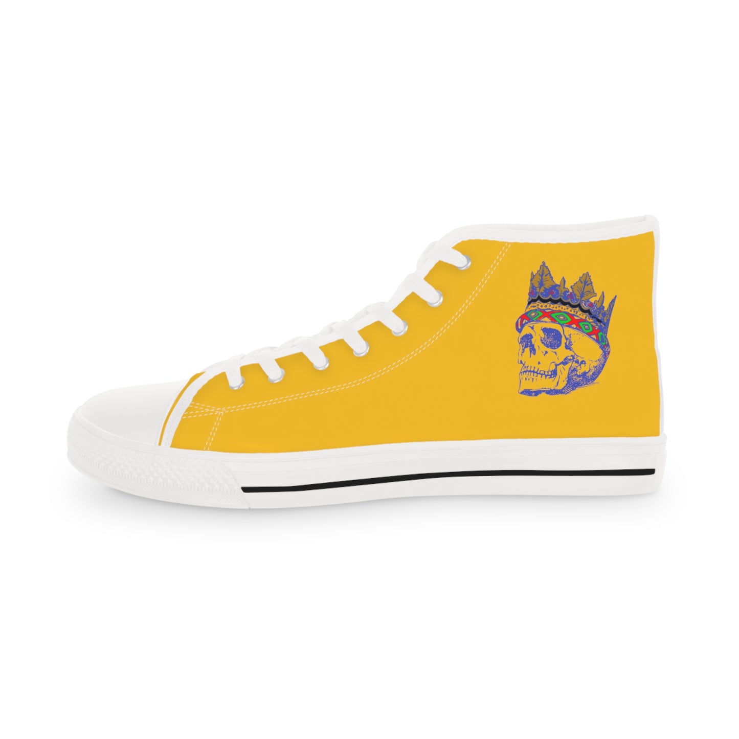 KING  SKULL On Mustard Men's High Top Sneakers