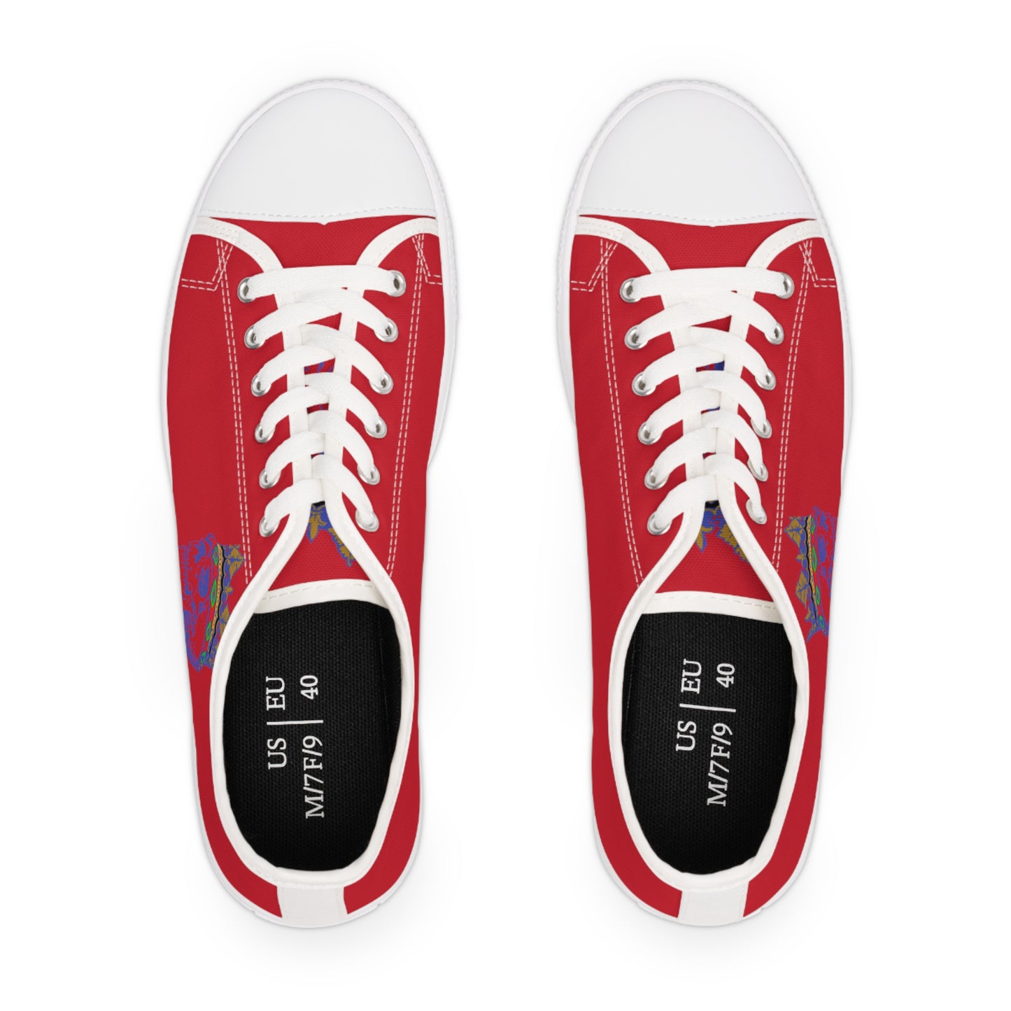 Queen Skull on Red    Women's Low Top Sneakers