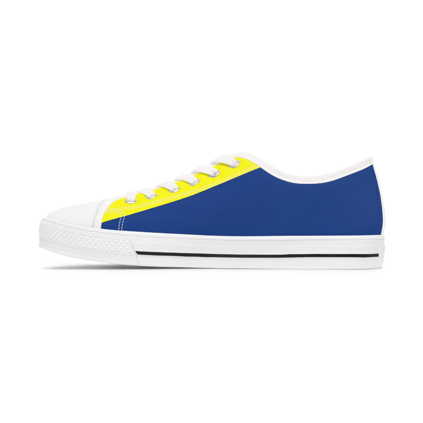 Yellow On Blue Women's Low Top Sneakers