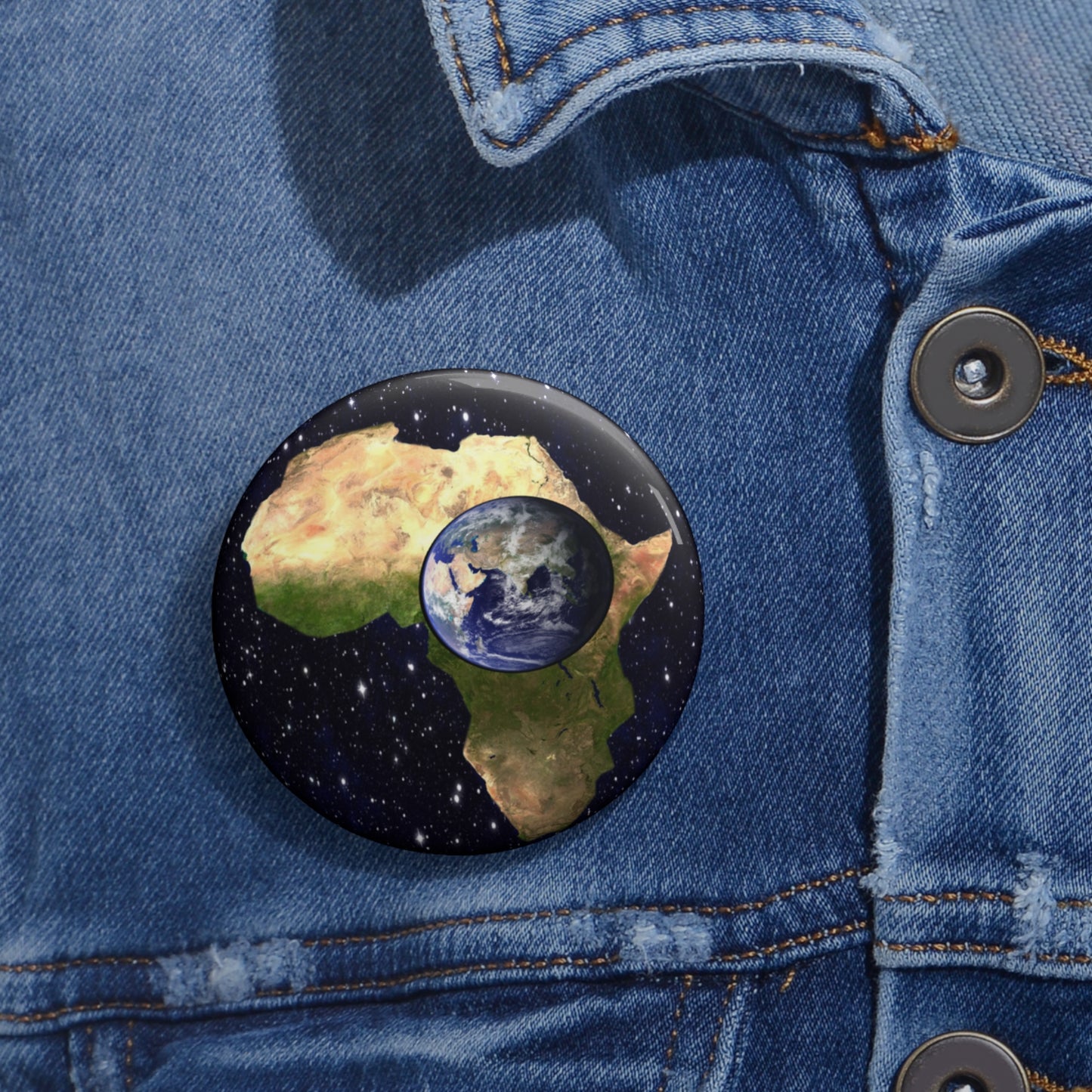 Earth In Africa Pin Buttons