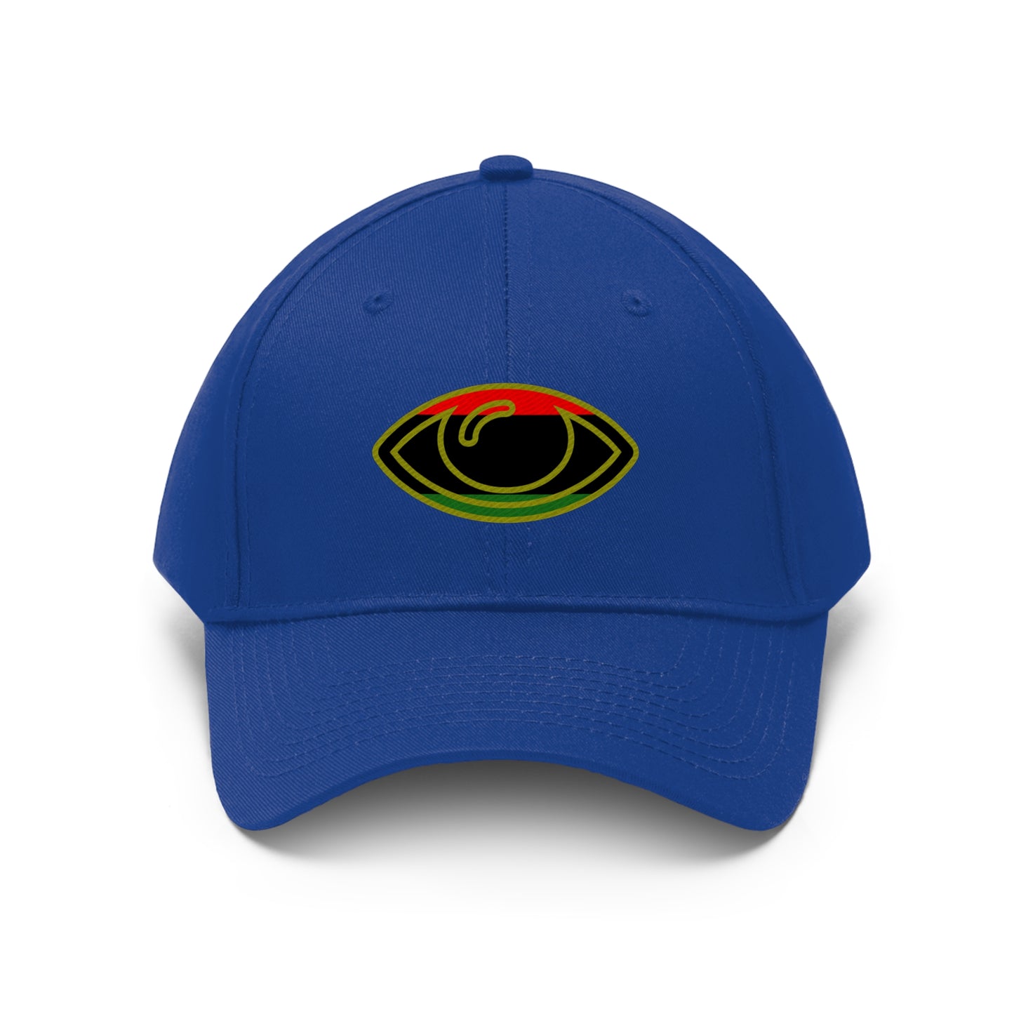 Pan African Flag Eye   (EMBROIDERED )  Unisex Twill Hat