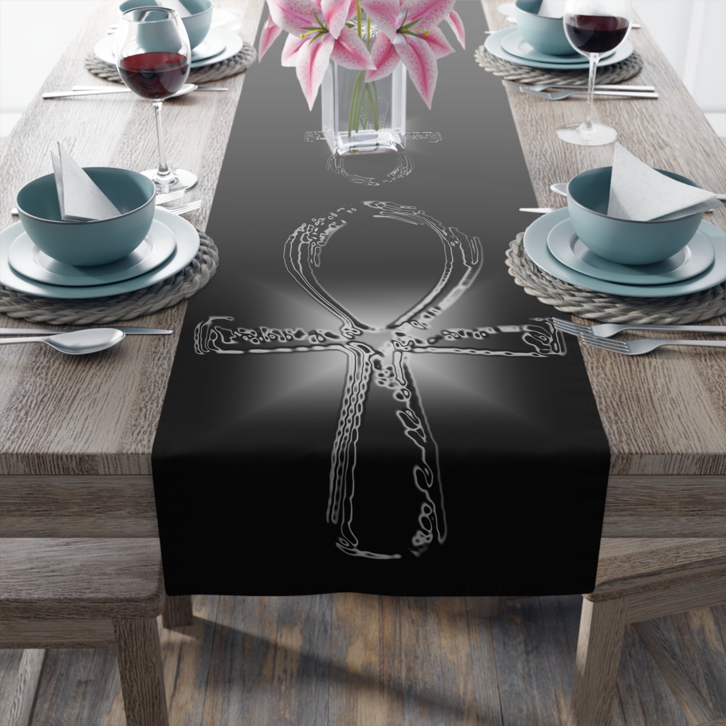 Glass ANKH  Table Runner (Cotton, Poly)