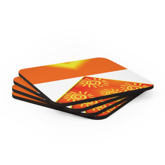 Sun Shine Corkwood Coaster Set (white)