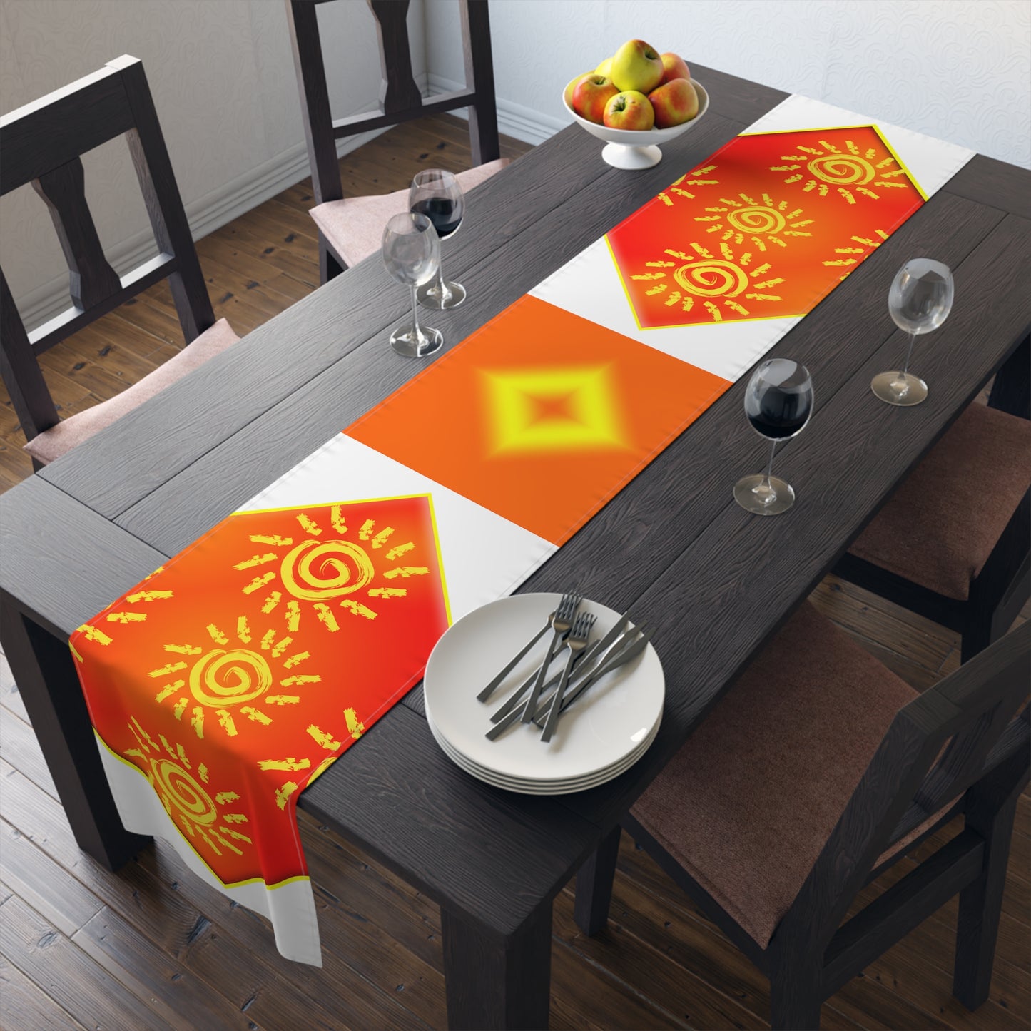 Sun Shine [White] Table Runner (Cotton, Poly)