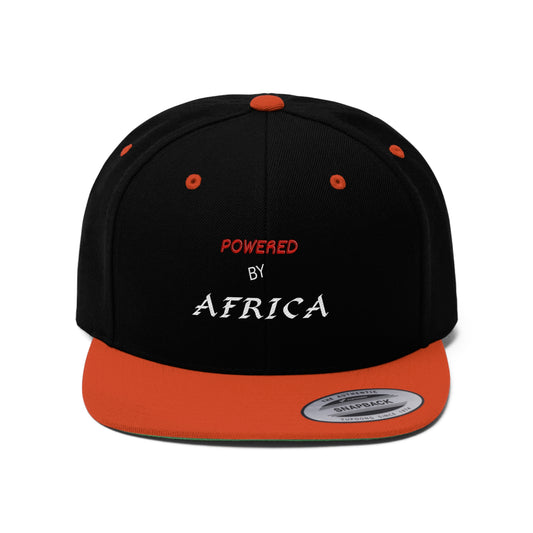 Powered By Africa (EMBROIDERED)  Unisex Flat Bill Hat