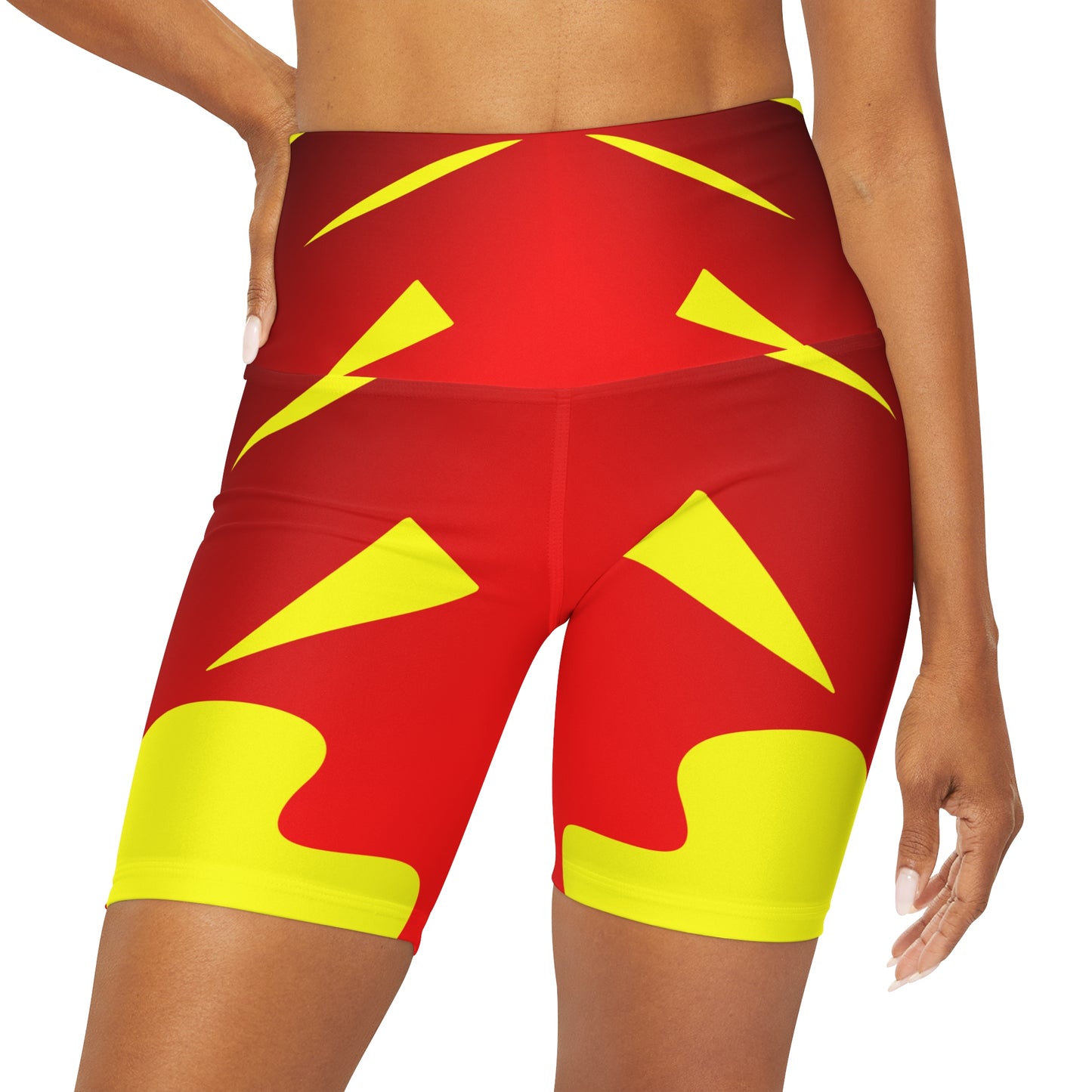 Sunborn High Waisted Yoga Shorts (AOP)