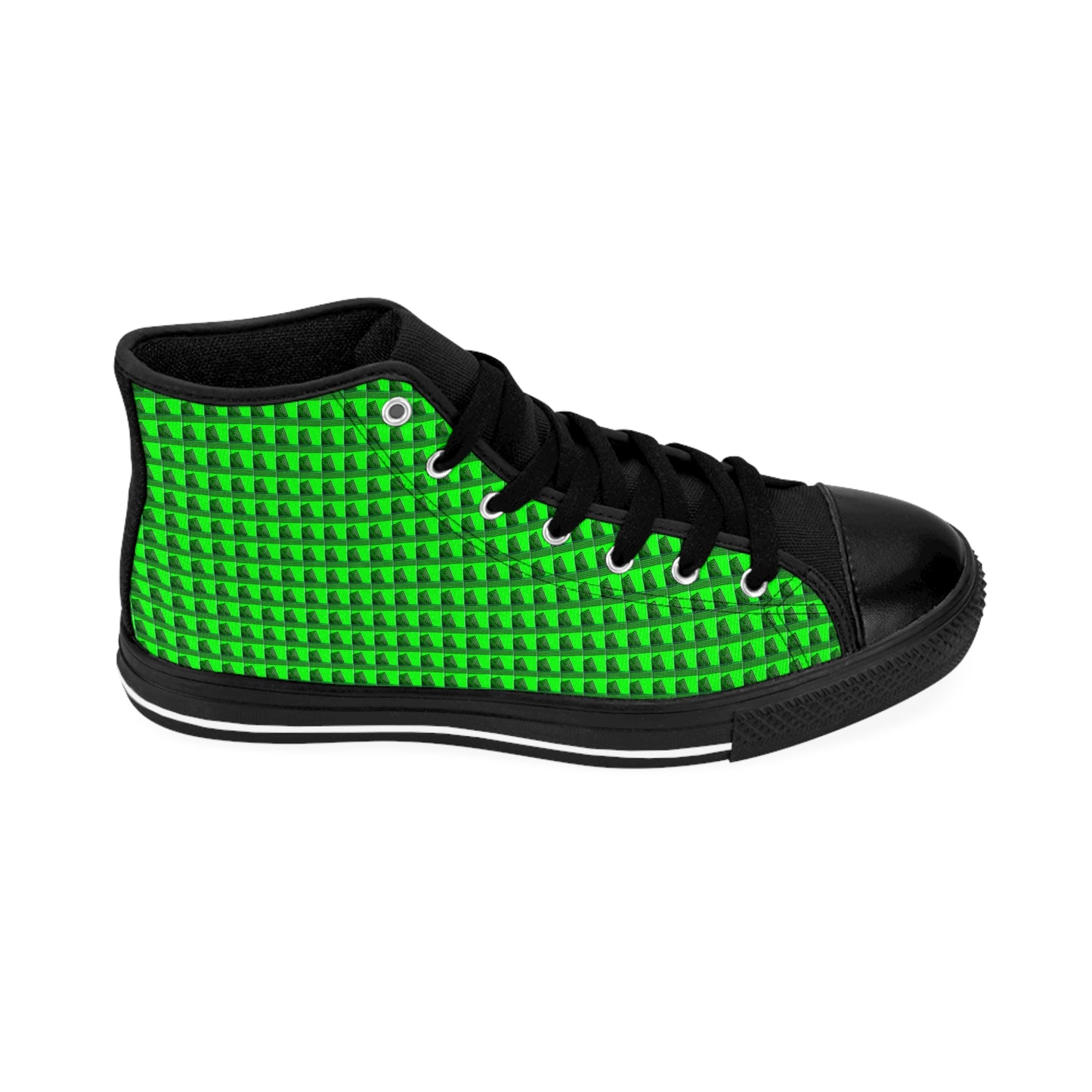 Black Chrome On Green Strain Women's Classic Sneakers