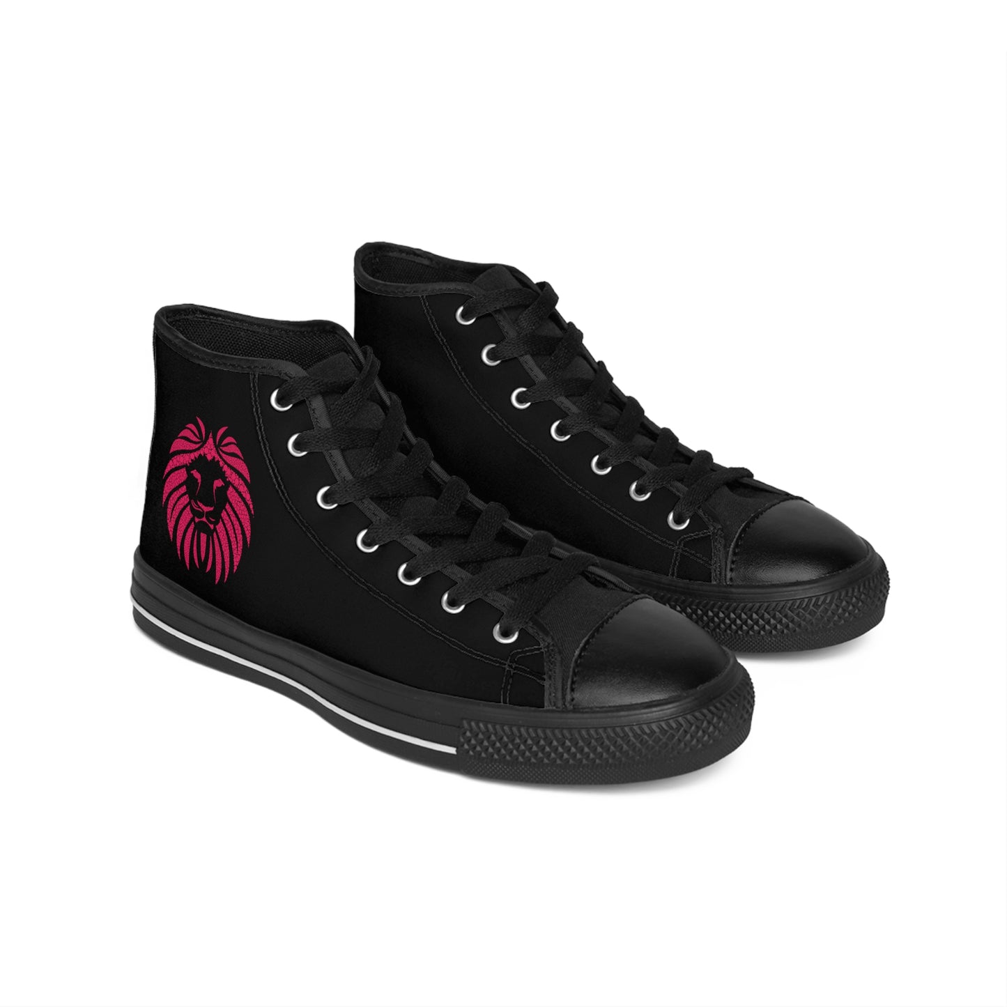 Princess  Lion on Black Women's Classic Sneakers