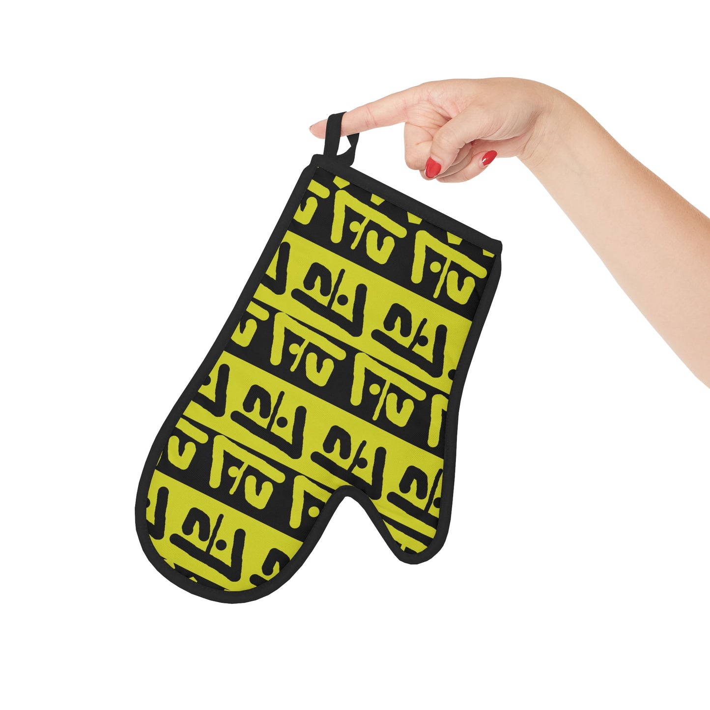 Black & Gold Q  Oven Glove