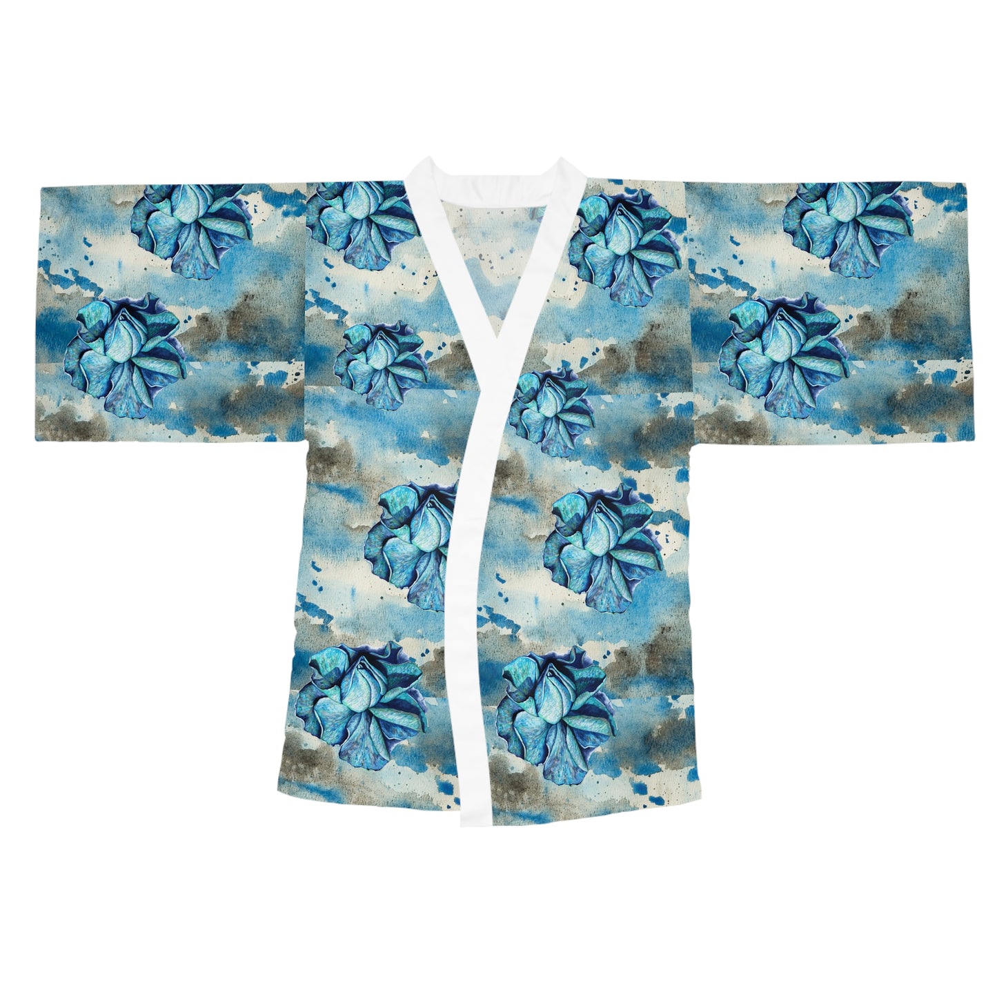 Blue Orchid Long Sleeve Kimono Robe