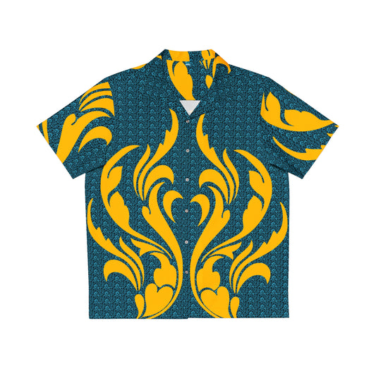 Flaming Gold  Men's Hawaiian Shirt